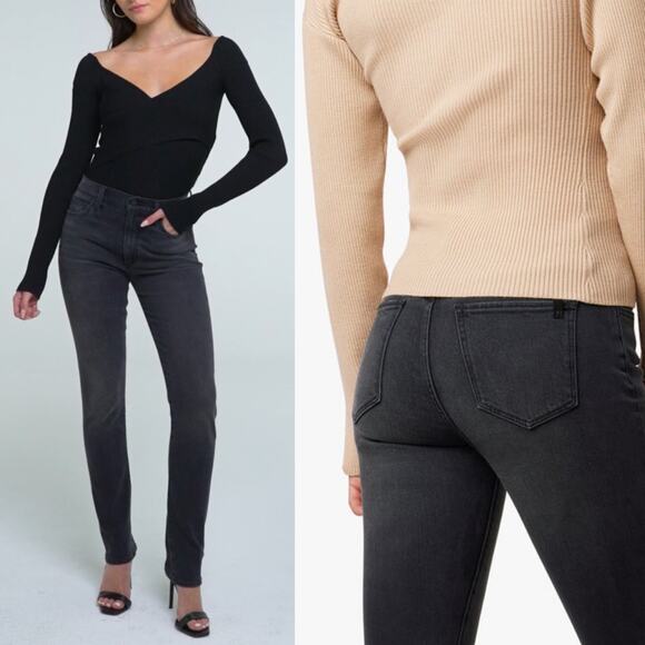 Joe's The Runway Luna High Rise Cigarette 32" Boulevard Denim Jeans Black 27 NEW - Picture 1 of 12